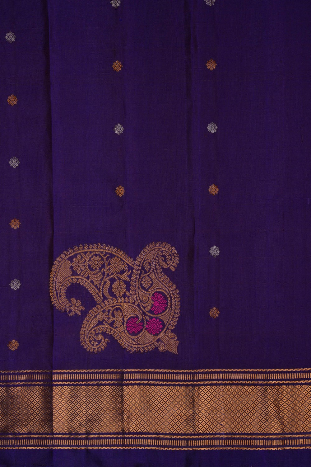 Image of Gadwal Silk Purple Saree